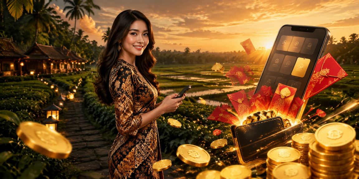 Sampul merah bonus loteri fm200 dengan corak batik Kedah yang meriah dan menarik
