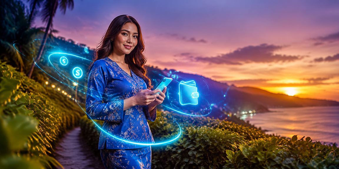 Pemenang loteri fm200 dari Penang merayakan kemenangan cashback dengan baju kurung tradisional
